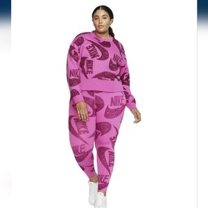 Nike plus size pink set
